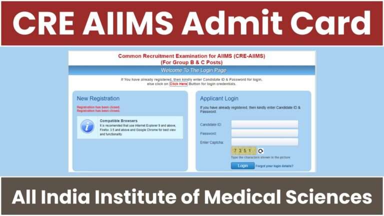 CRE AIIMS Admit Card 2023