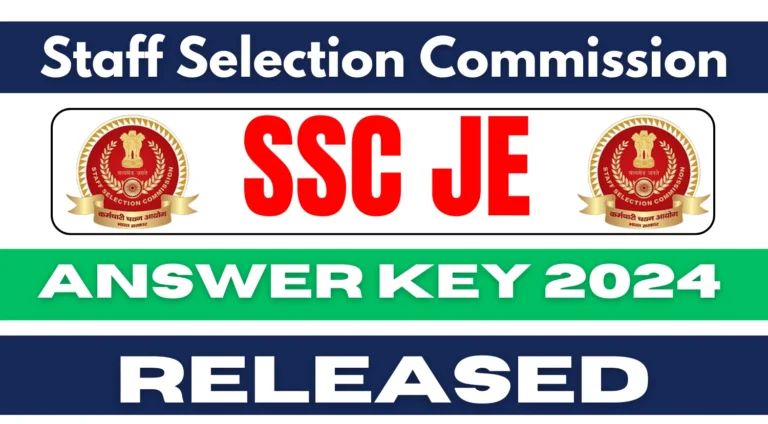 SSC Junior Engineer JE Final Answer Key 2024